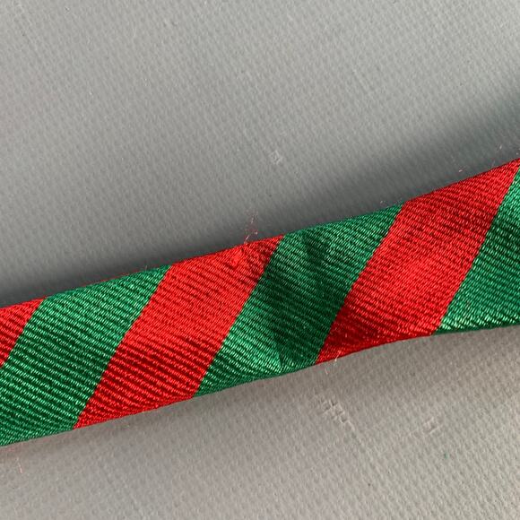 O'CONNELL'S Red Green Diagonal Stripe Bow Tie - Picture 4 of 5